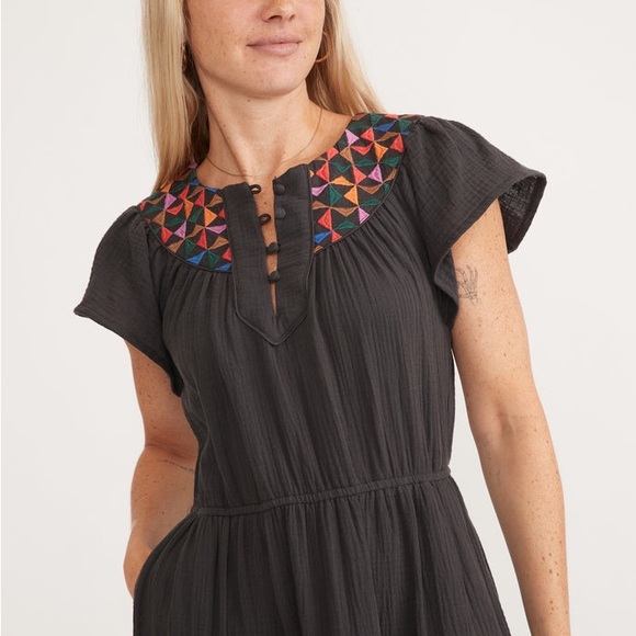Marine Layer NWT Leticia Embroidered Dress Maxi S L109-180 - Picture 2 of 6